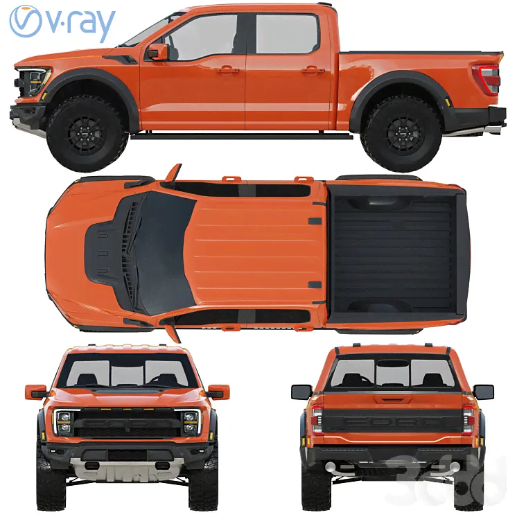 Ford F-150 Raptor 2021 - Транспорт - 3D модель-0