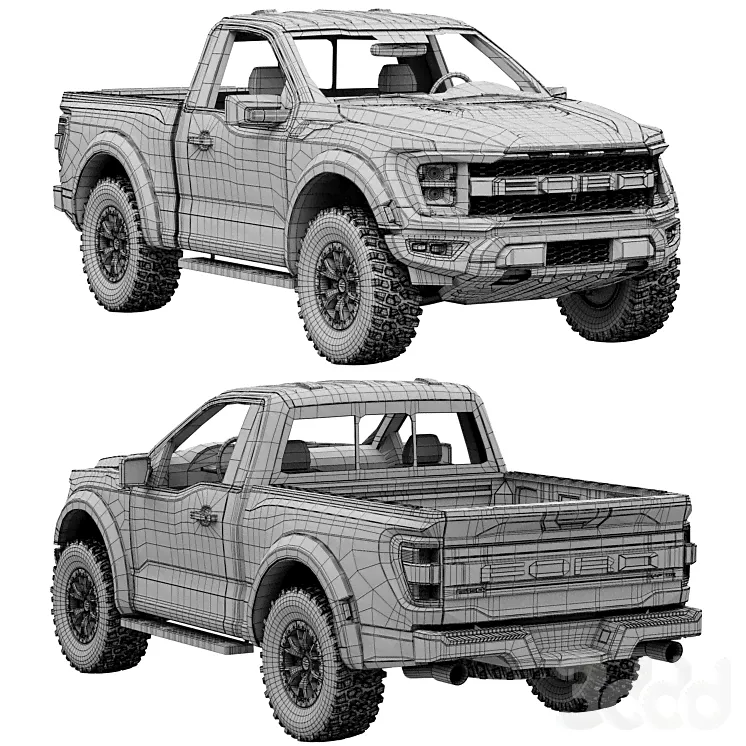 Ford F-150 Raptor Regular cab 2022 - Транспорт - 3D модель-2