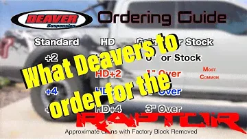 Deavers Ordering Guide  for the raptor - What should you get? I