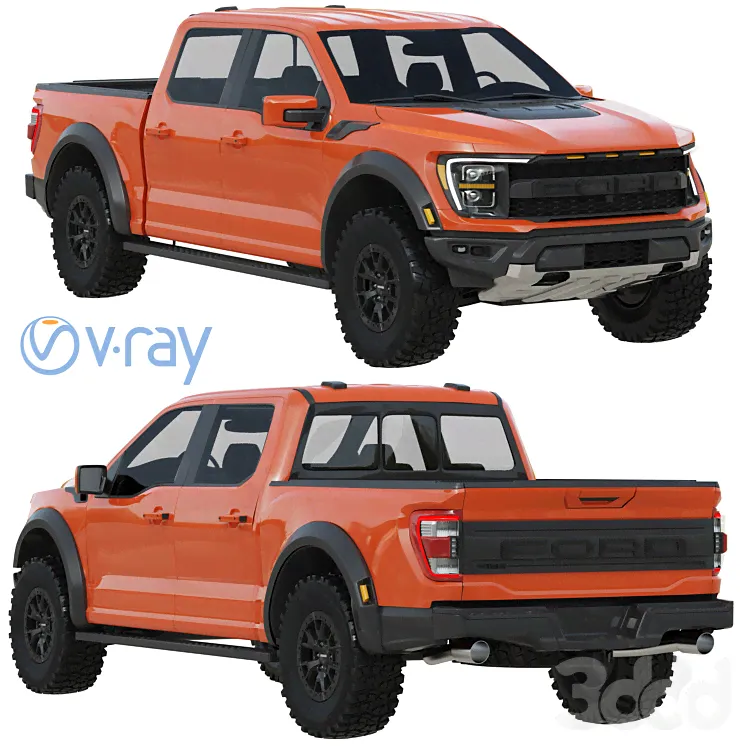Ford F-150 Raptor 2021 - Транспорт - 3D модель-4