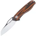 Складной нож Petrified Fish Raptor black сталь D2, рукоять Orange/Black Damascus G10