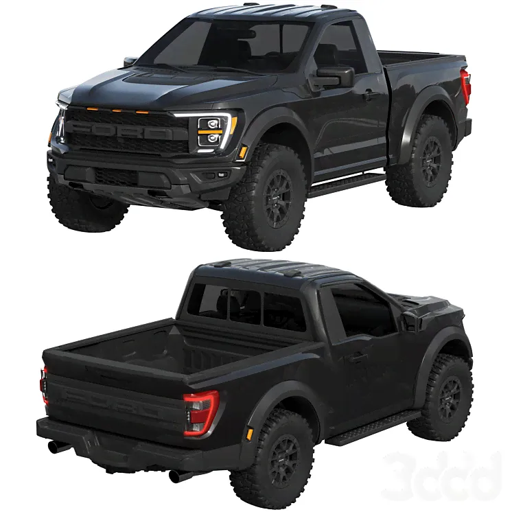 Ford F-150 Raptor Regular cab 2022 - Транспорт - 3D модель-3