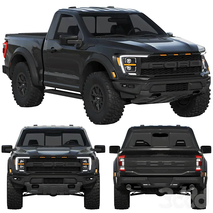 Ford F-150 Raptor Regular cab 2022 - Транспорт - 3D модель-0