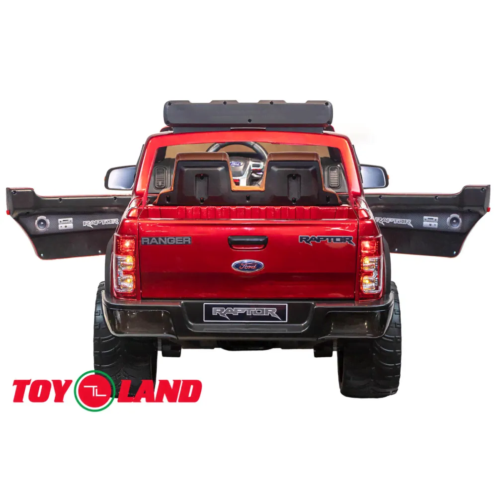 Детский электромобиль джип Ford Raptor (красный краска)-0