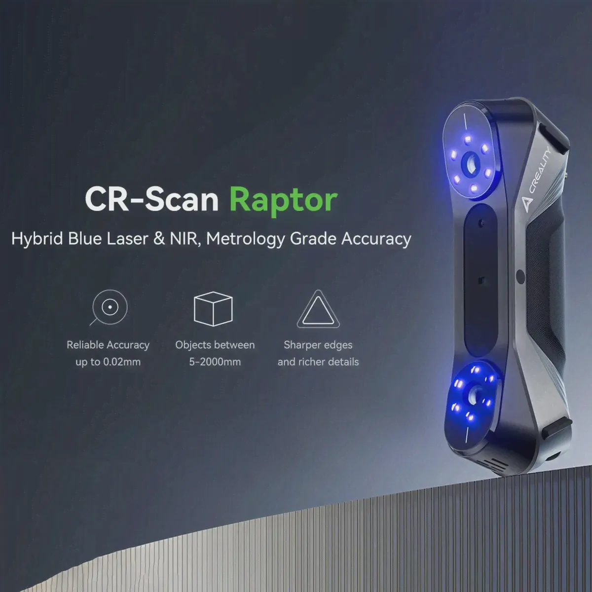 Creality 3D Scanner CR-Scan Raptor 3D печать ручная сканирование 0,02 мм точность 60fps скорость сканирования гибридный синий лазер и NIR