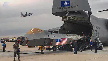 Just Arrived At Ukrainian Border Monster F-22 Super Raptor And Takes Off At Full Speed