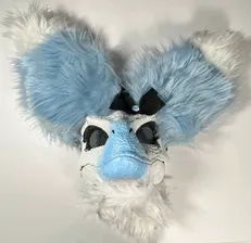 Dinosaur Raptor Fully Furred And Painted Blue Halloween Mask Cosplay Head Gear