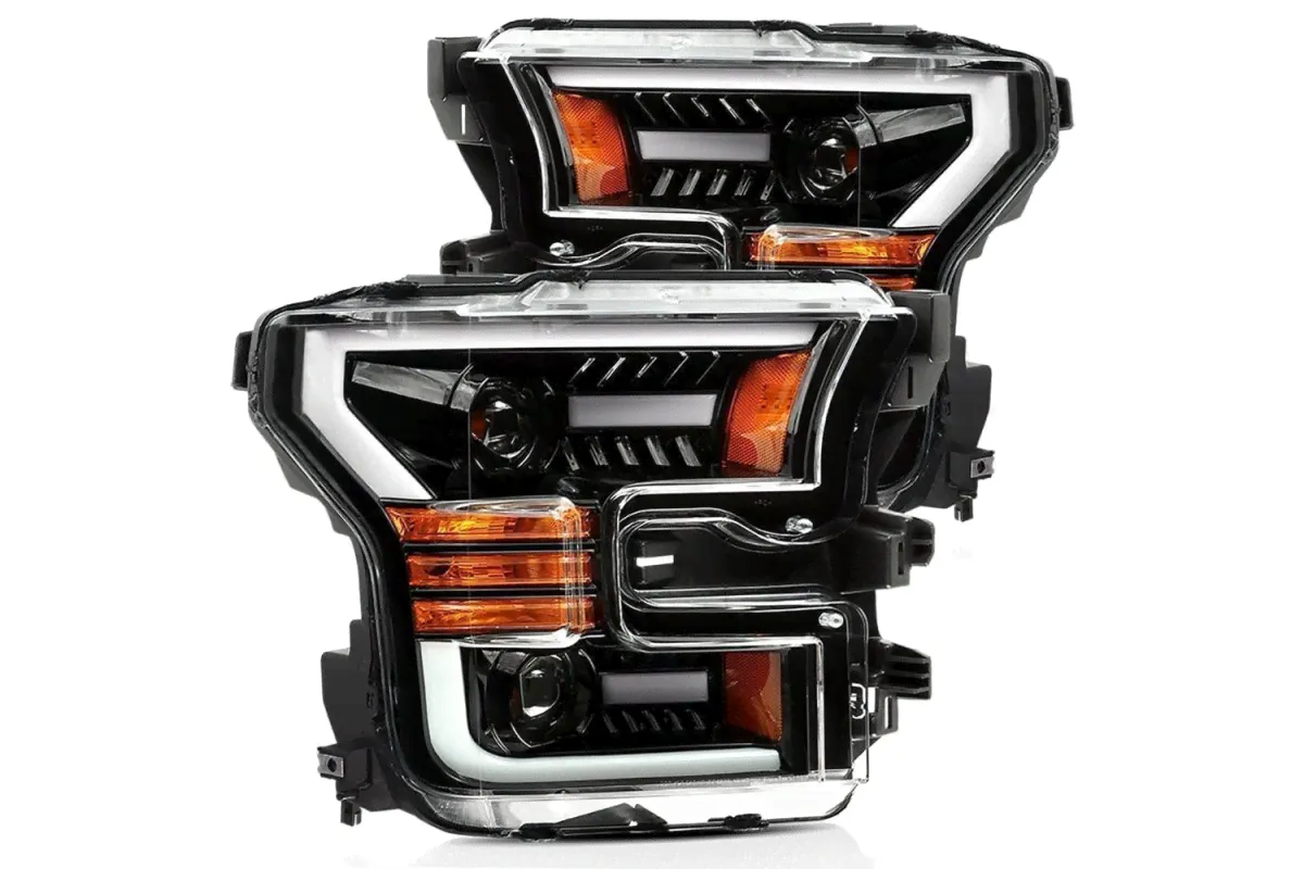 15-17 Ford F150 / 17-20 Ford F150 Raptor PRO-Series Projector Headlights Jet Black-3