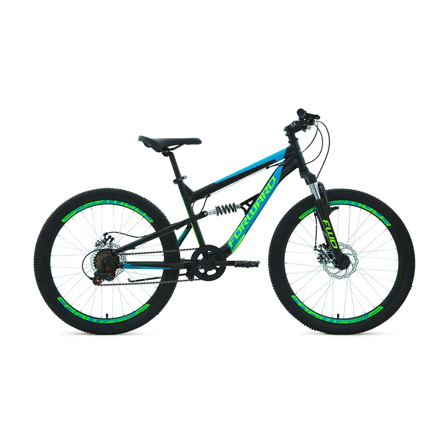 Велосипед Forward Raptor 24 2.0 disc (2020-2021) 15 (RBKW1F146003) черный/бирюзовый-0