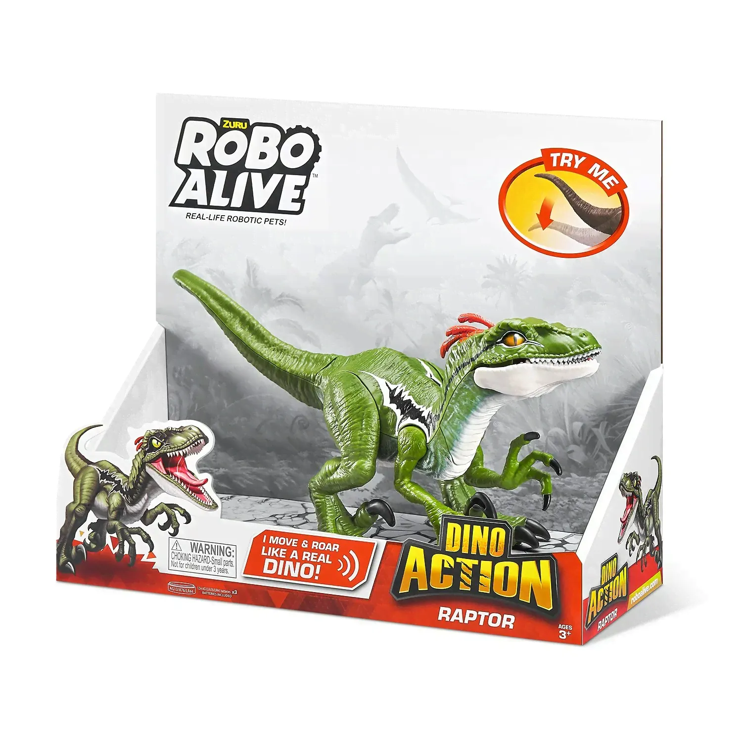 Фигурка ZURU Robo Alive Dino Action Raptor Динозавр, зелeный 7172-0