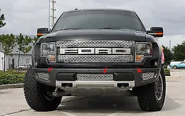 2010-2013 Ford F-150 Raptor Polished Stainless Lower Grille Kit (3 pc)