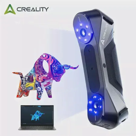 3D-сканер Creality CR-Scan Raptor для 3D-печати. Ручной сканер с точностью 0,02 мм. Промышленный синий свет, отслеживание стабилизации. Скорость сканирования до 60 кадров в секунду для объектов размер