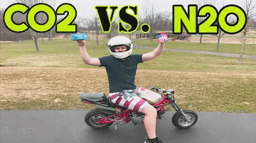 $50 Pocket Bike NOS! N2o VS. CO2 Spray Experiment
