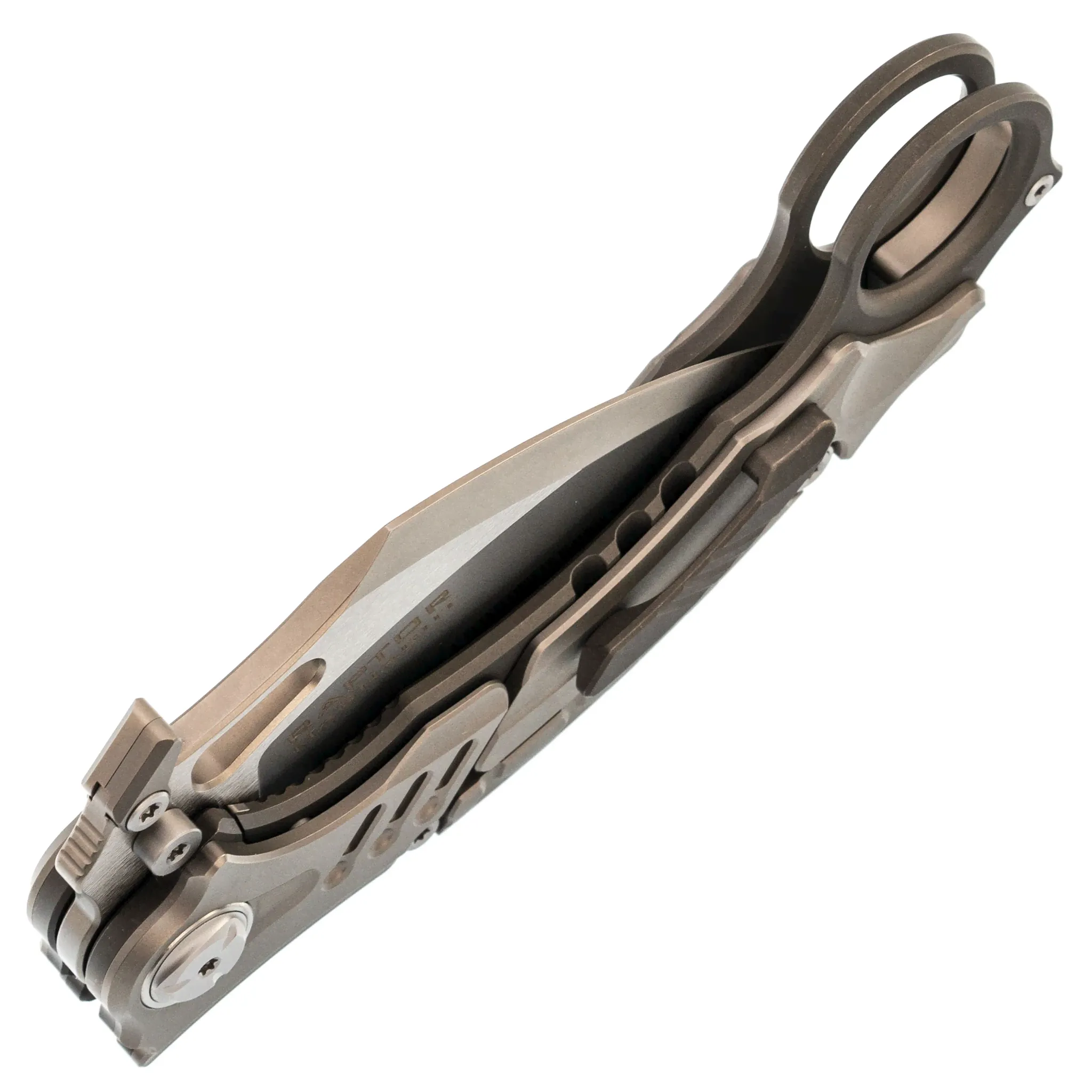 Складной нож Maxace Raptor, сталь Magnacut, рукоять Grey Titan/Timascus-1