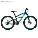 Велосипед 24" Forward Raptor 2.0 disc, 2020, цвет чёрный/бирюзовый, размер 15"